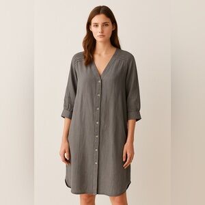 Layou Oversized Drapey Lagenlook Flowy Shirt Dress Loghtweight Size 2 US 14